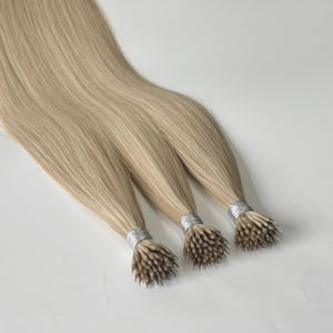 Extensions capillaires Nano Tip Double Drawn, cheveux humains vierges européens lisses, 50 mèches, couleur naturelle dorée, micro-anneaux micro-link simples - Product Image 2