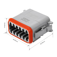 JRready Deutsch DT Wasserdichtes Steckverbinder-Set 2/3/4/6/8/12 Pin mit # 16 Maschinell Bearbeitete Vollkontakte, 16-20 AWG - Marine, LKW