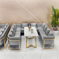 Ensemble de table et chaises de salle à manger en acier inoxydable pour restaurant et hôtel, style moderne