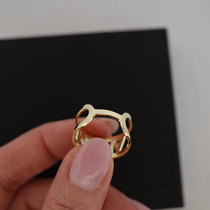 Anillo Ancho de Acero Inoxidable con Baño de Oro de 18K Jietao, Grabado Personalizado para el Día de la Madre, Joyería Permanente que No se Deslustra - Product Image 3