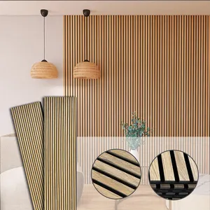 3D壁パネル木材壁クラッディング家庭用3D壁パネルスラット装飾木材
