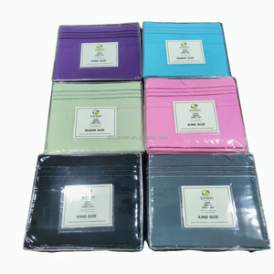 Ensemble de draps de lit King Size en microfibre écologique 1800 fils, broderie 3 lignes, literie unie, draps ajustés doux pour hôtels - Product Image 1