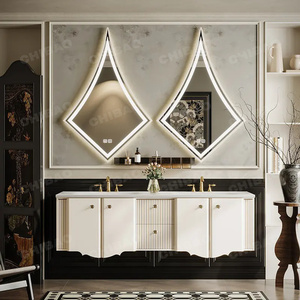 Style simple en bois massif pour meubles de salle de bain avec évier portes coulissantes miroir mural pour usage domestique - Product Image 2