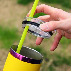 Taza termo de acero inoxidable de 20oz con revestimiento de arcoíris, tapa transparente, portátil, Ice <span class=keywords><strong>Bully</strong></span>, regalos de negocios rectos, empuñadura adelgazante - Product Image 4