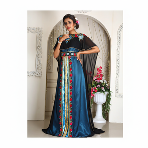 Caftan islamique marocain moderne pour les femmes longue robe de plage longue au sol avec approvisionnement ODM à manches longues respirant - Product Image 1