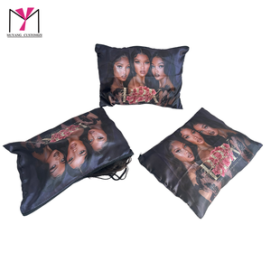Sacs en satin personnalisés MUYANG pour extensions de cheveux, sacs en polyester de haute qualité avec fermeture éclair - Product Image 3