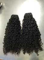 Extensiones de Cabello Humano Virgen Vietnamita Rizado Pixie 12A, Doble Trama a Máquina, Súper Doble Trama, Tejido a Mano, Todos los Colores, para Salón de Belleza Femenino