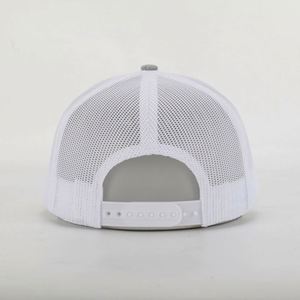 Custom High Quality 6 Panel Classic Polyester Cotton Low Moq Heather Grey Embroidery <b>Patch</b> Logo Mesh Trucker Cap Hat for Sale - Product Image 5