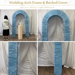 Arche de toile de fond ANNIELU en tissu plissé, support en U, cadre d'arche de mariage 3D à double tube en aluminium pour douche nuptiale, photomaton et décoration d'événements - Product Image 5