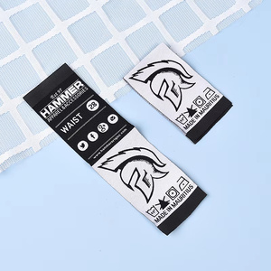 Tùy Chỉnh Dệt Vải Nhãn Cho Quần Áo Hàng May Mặc Logo Colourful Lụa Màn Hình In Mô Hình Vuông Laser Cắt Cạnh Có Thể Giặt - Product Image 3