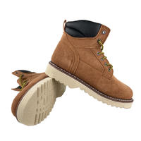 Bottes de travail pour hommes de style western de 6 pouces, légères, en cuir de vachette suédé avec semelle extérieure en EVA, mode hiver pour les ouvriers d'usine