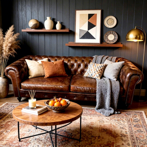 Sofá Chesterfield Profesional Retro Vintage de Cuero Genuino, Estilo Villa, <span class=keywords><strong>Dos</strong></span> <span class=keywords><strong>Plazas</strong></span>, para Interiores - Product Image 1