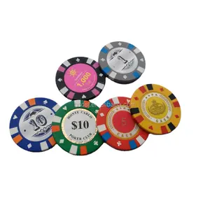 Toptan poker cips tedarikçisi özel masa üstü oyunları aksesuarları özelleştirilmiş poker cips özel baskılı jetons logo ile