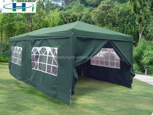 Tente pliante portable 3x6m avec parois latérales <span class=keywords><strong>en</strong></span> polyester enduit PA, structure <span class=keywords><strong>en</strong></span> acier métallique, <span class=keywords><strong>bois</strong></span> traité naturellement, auvent pliable pour voiture, utilisation <span class=keywords><strong>en</strong></span> extérieur - Product Image 2