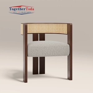 High Quality Solid <b>Wood</b> <b>Dining</b> <b>Chair</b> with Rattan Backrest for Modern Restaurant <b>Dining</b> <b>Chair</b> - Product Image 2
