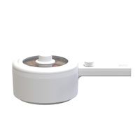 Marmite électrique multifonctionnelle Poêles électriques 1.6l Poêle à long manche Mini poêle antiadhésive avec cuiseur vapeur