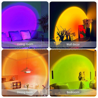 Projecteur Lampe Coucher de Soleil Romantique 16 Couleurs, Lumière Coucher de Soleil pour Chambre à Coucher, Cadeaux d'Anniversaire et de Fêtes, Télécommande LED Lumière Aube Arc-en-ciel