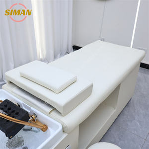 Siman – Dernier modèle de lit de lavage de luxe blanc avec vapeur et douche thérapeutique, lumière LED sept couleurs pour instituts de beauté et salons de coiffure - Product Image 2