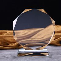 Honor de cristal al por mayor K9 trofeo de cristal en blanco premios personalizados 3D grabado láser trofeos de cristal para regalo de negocios