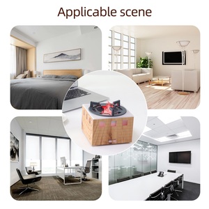 Nhà bếp vuông Bếp gas dầu khuếch tán, máy lọc sương mù không khí máy Spa ngọn lửa lâu đài siêu âm thời gian Thiết lập khuếch tán ánh sáng đầy màu sắc - Product Image 2