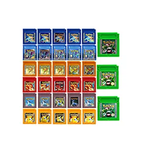 Cartucho de videojuegos de 16 bits, tarjeta de consola para GBC, serie Pokemon, cristal azul, dorado, verde, rojo, plata, amarillo