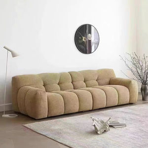 クリームスタイル キャンディソファ、スノーフレークフリース製、ライトラグジュアリー フレンチレトロスタイル。マシュマロのようなファブリックソファです。 - Product Image 5