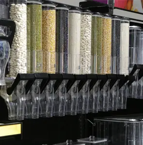 Food Grade Plastic Gravity Bin Grain Candy Dispenser For Bulk Foods