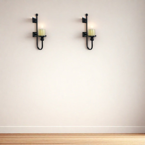 Wall Mounted Candle Holder Iron <b>Black</b> Home Decoration Durable Metal <b>Candlestick</b> - Product Image 3
