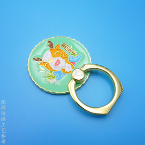 Custom Cartoon Metal Ring Holder Zinc Alloy Electroplated Painted Enamel <b>Desktop</b> <b>Stand</b> Gold Color - Product Image 1