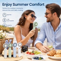 Ventilateur portable pliable de poche compact pour les voyages, le bureau, l'extérieur, la maison, le maquillage, les trajets quotidiens et le camping