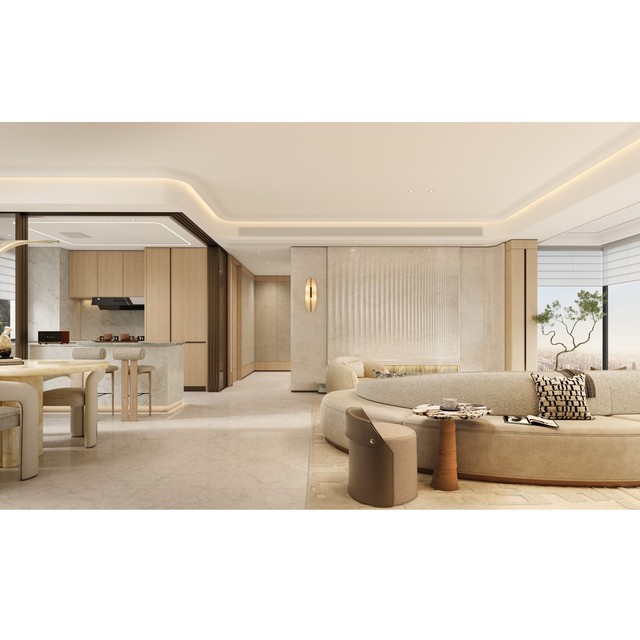 One-Stop Custom Modern & Resort Style Whole-Home Design Set with Full Materials, Modular Cabinets & Furniture