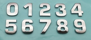 3D ABS alfabeto plata insignia cromo plata letras números Logo pegatinas cromo coche emblema - Product Image 3