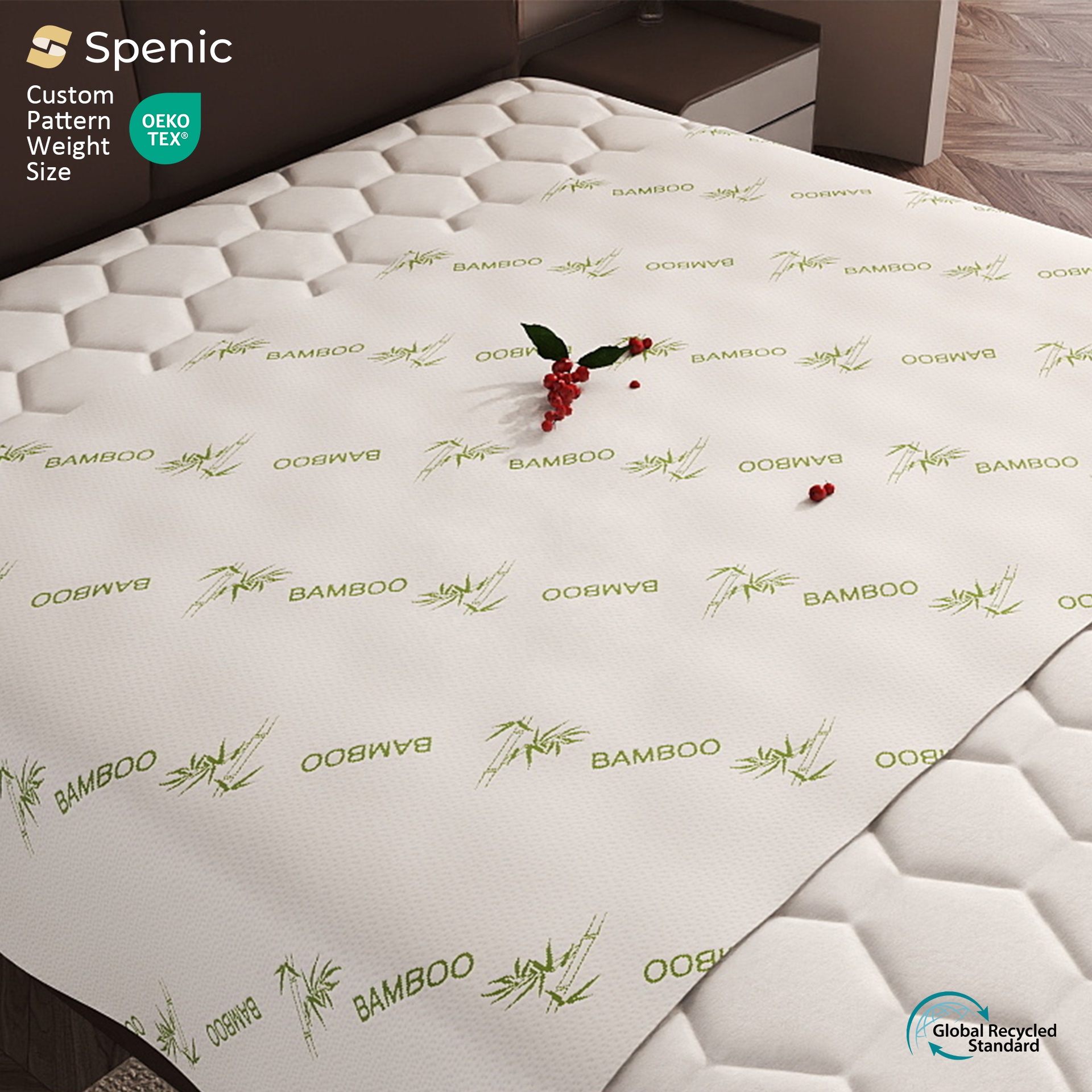 Bulk Sale Bamboo Fiber Comfort Super Soft Long Using Life Single Jacquard Mattress Knitted Fabric For Home Use
