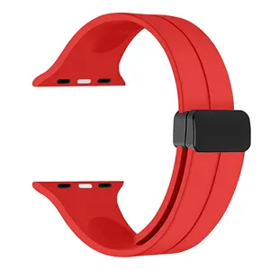 RYB Silicone Magnetic Band For Apple Watch Ultra 2 49mm Sport Silicone Replacement Magnetic Strap For Apple Watch Series 9 8 7