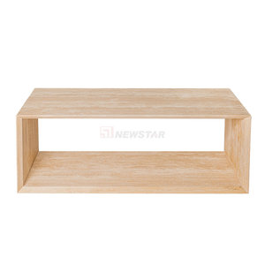 Tavolini <span class=keywords><strong>da</strong></span> Caffè Moderni dal Design Semplice, Cubo in Marmo Traforato, <span class=keywords><strong>Tavolino</strong></span> <span class=keywords><strong>Basso</strong></span> con Base in Travertino - Product Image 4