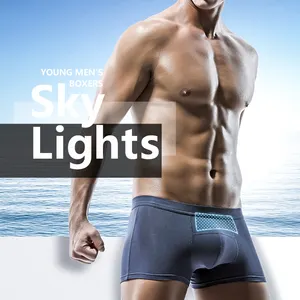 Wholesale transparent ultra-thin seamless boxers shorts breathable boxer clothing elastic men's underwear boxer briefs