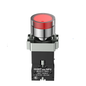 NP2-BA31/42/51 Interruptor de Botón Pulsador con Bloqueo y Reajuste Automático, Cabeza Plana de Metal, 22mm, 24V/220V, 10A Máx. 250V Rojo Amarillo Verde - Product Image 4