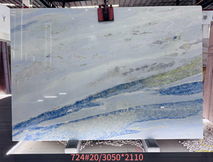 לוחות שיש קריסטל כחול טבעי מברזיל, שקופים למחצה, לקירות, עיצוב הבית, משטחי מטבח, משטחי אמבטיה ורקע - Product Image 2