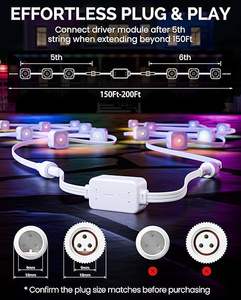 โมดูลไดรเวอร์เพิ่มสัญญาณเฉพาะสำหรับไฟภายนอกอาคารแบบถาวร Govee Pro H706A, H706B/C หม้อแปลงไฟฟ้ารองรับระยะสูงสุด 200 ฟุต - Product Image 3