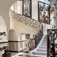 Designs de rampes d'escalier en fer forgé de style victorien de luxe par JXY, résistantes à la rouille, garantie de 5 ans pour la maison