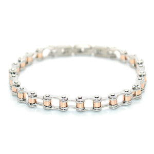 New Arrival Stainless Steel Bicycle Chain Bracelet With Black Gold Blue Rose Plating Bracelets For Business Men Luxury Jewelry