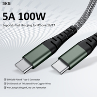 Câble USB-C vers USB-C robuste en nylon tressé avec charge rapide 5A pour ordinateur portable/iPad/téléphone 1m/1,5m/2m