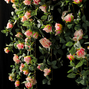 Nuovo stile <span class=keywords><strong>di</strong></span> vite bionica fiore <span class=keywords><strong>di</strong></span> plastica fiore <span class=keywords><strong>di</strong></span> rosa sfondo decorazione della parete <span class=keywords><strong>di</strong></span> qualità fiore finto fiore vite - Product Image 2