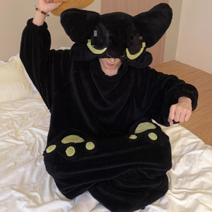 <span class=keywords><strong>Pijamas</strong></span> a juego <span class=keywords><strong>para</strong></span> <span class=keywords><strong>parejas</strong></span> <span class=keywords><strong>para</strong></span> otoño e invierno, camisón divertido y lindo de dibujos animados de forro polar coral grueso, adecuado <span class=keywords><strong>para</strong></span> usar en el exterior - Product Image 6