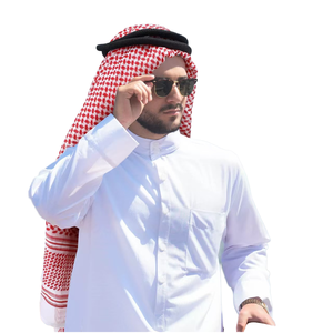 KAI YE Hijab carré long ethnique pour homme en polyester tissé respirant avec strass, idé<span class=keywords><strong>al</strong></span> pour l'été et les activités de plein air, design arabe de Dubaï et d'Arabie Saoudite - Product Image 3