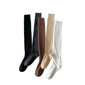 Women Knee Socks Compression Class 1 Solid Color Cotton Over The Knee Socks For Youth Casual Wear - Product Image 5