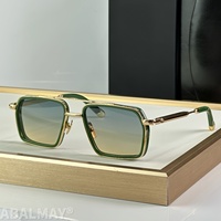 MAY BEST 57-20-147 Lunettes de soleil de haute qualité pour hommes et femmes, lunettes de soleil de créateur, style punk classique, luxe, acétate, titane, UV400, avec boîte