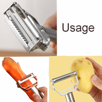 Custom Keuken Gadgets Multifunctioneel Roestvrij Staal Aardappel Fruit Groente Julienne Dunschiller Mes Voor Groenten
