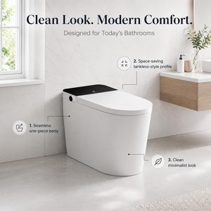 Inodoro Inteligente Moderno de Una Pieza con Altura Confortable, Sensor de Pie, Descarga Doble, Asiento de Cierre Suave, Sin Tanque, Accesorio de Baño - Product Image 2