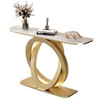 Table console luxueuse en or avec plateau miroir pour la décoration du salon, table console moderne pour le bureau, en vente